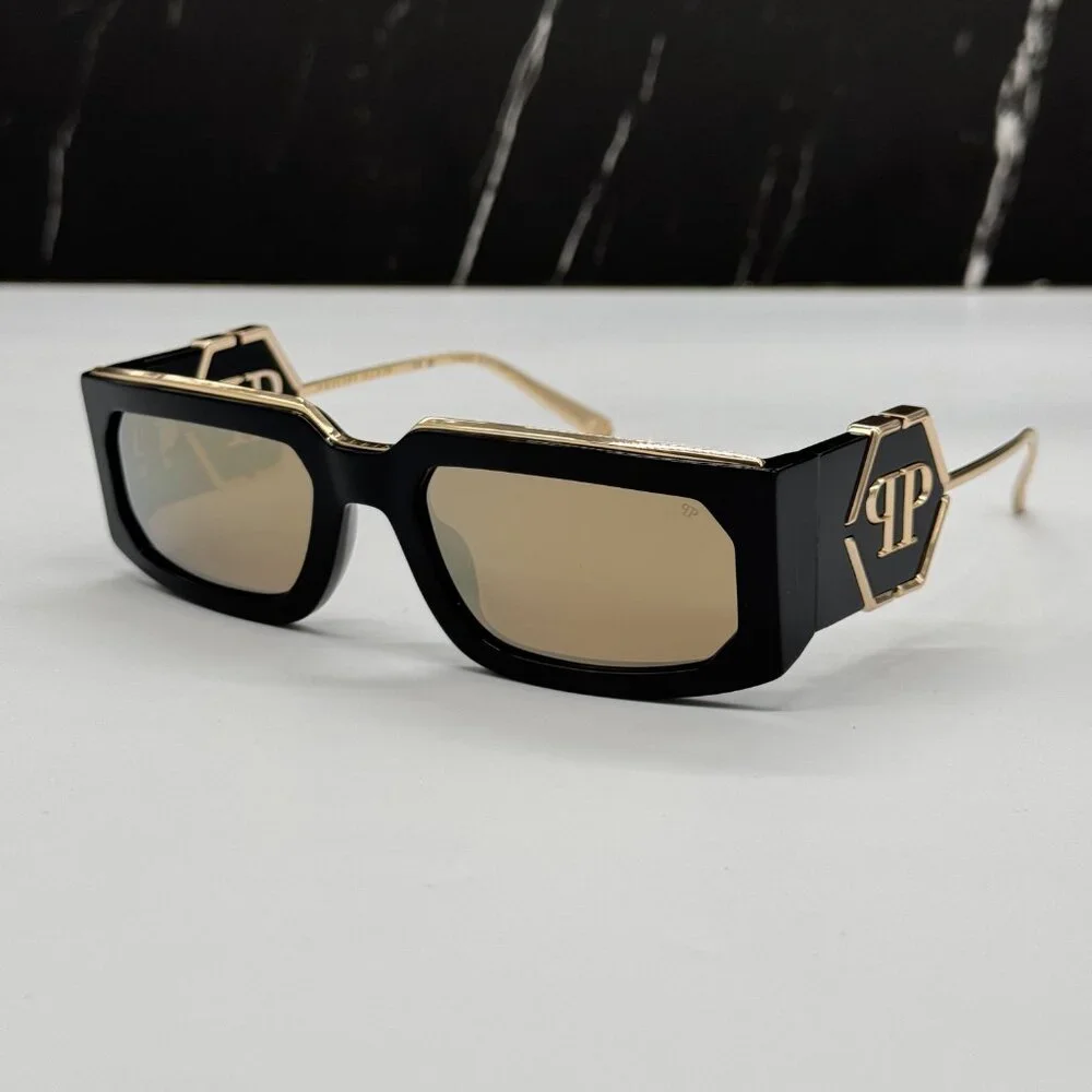 NEW SPP119M 700G PHILIPP PLEIN ROSE VENUS SHINY BLACK `MEN SUNGLASSES